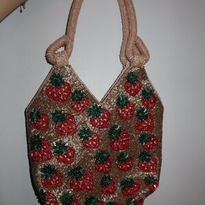 Strawberry Embellished Tote Bag